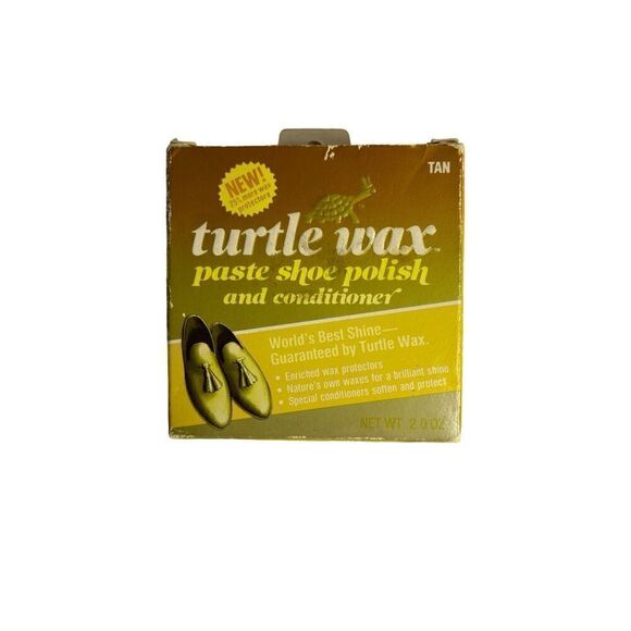 Turtle Wax Paste Shoe Polish and Conditioner Tan Made is USA 1984 Movie Prop New - Picture 1 of 5